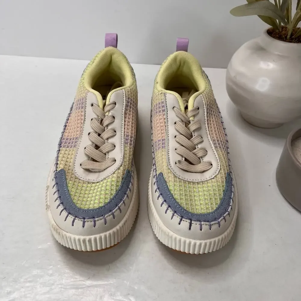 Nicole Miller Brita Platform Lace up Sneakers Multicolored Women 7.5 Light wear